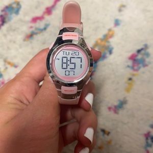 baby pink digital watch